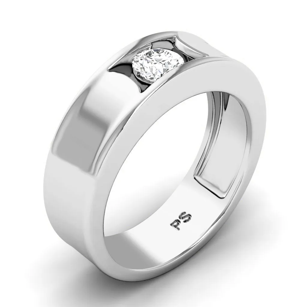 0.35 CT Round Cut Lab Grown Diamonds - Mens Wedding Band