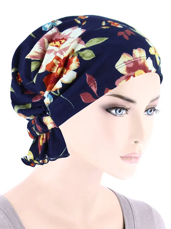 Abbey Cap Navy Blue Blossom