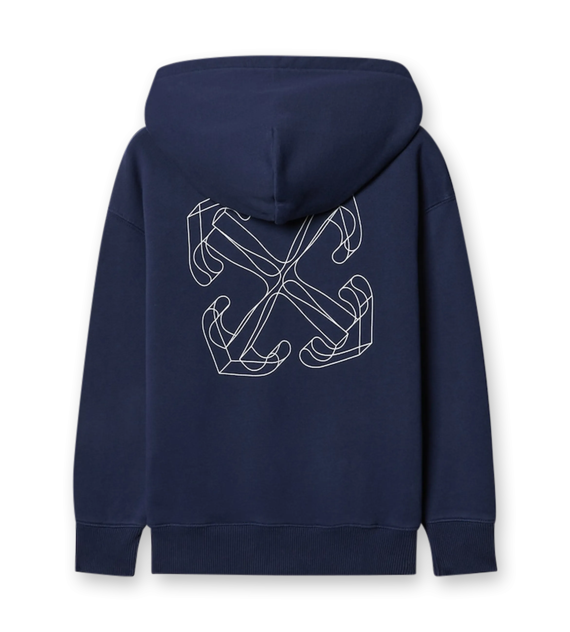 Arrow Acrylic Hoodie Navy Blue