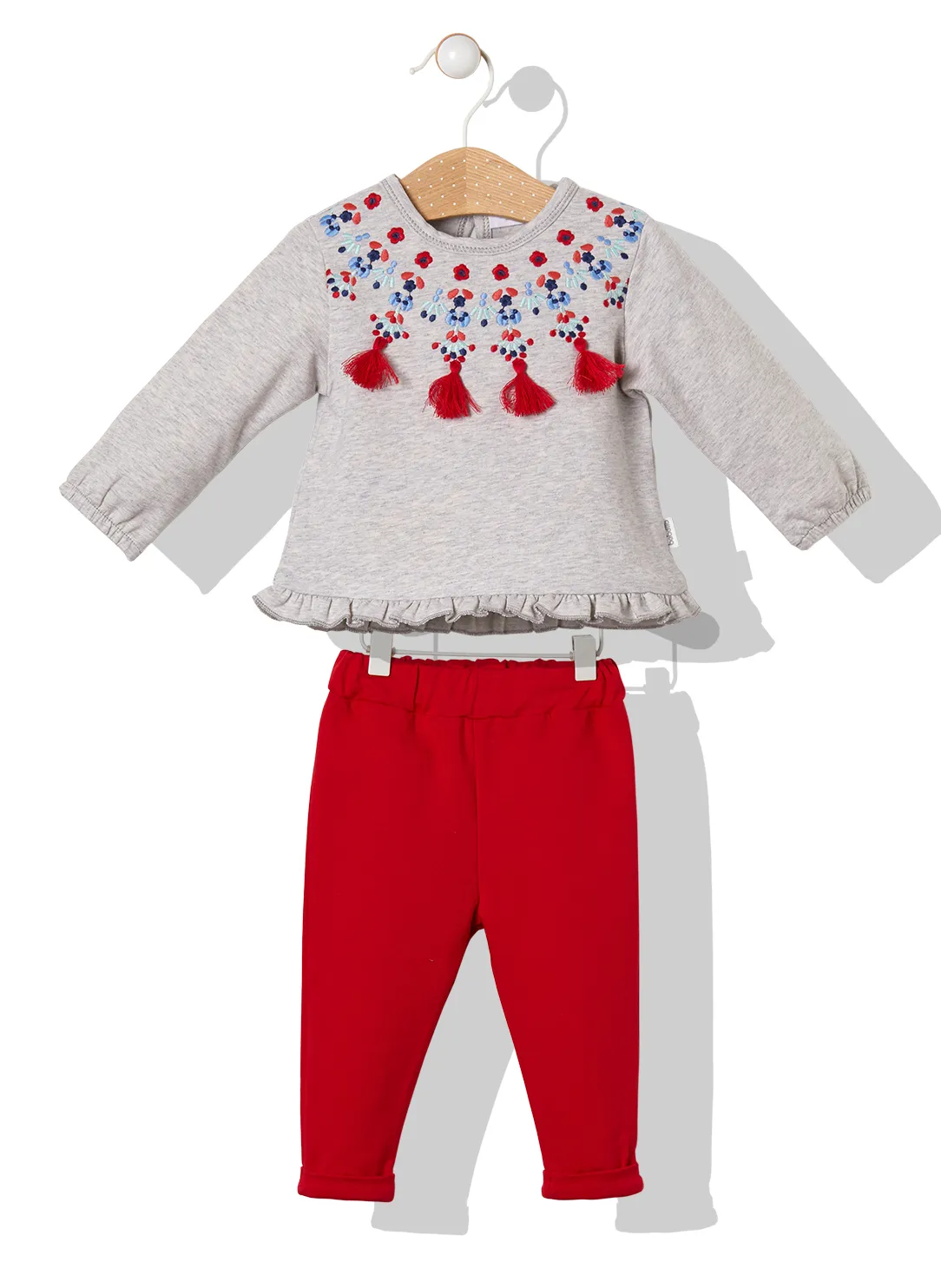 Bebetto Sweatshirt and Trousers Set Hearts Red (3mths-3yrs)