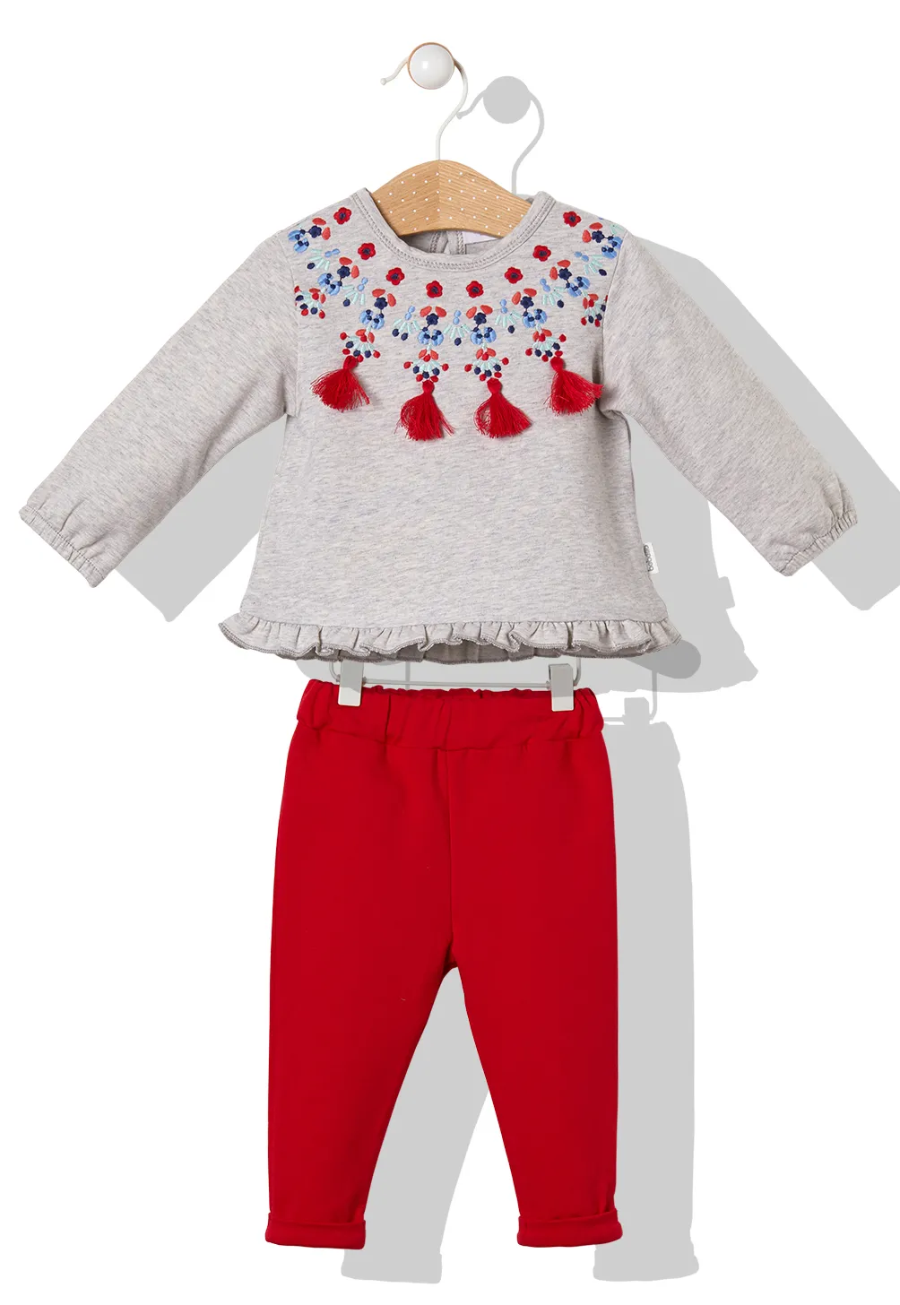 Bebetto Sweatshirt and Trousers Set Hearts Red (3mths-3yrs)