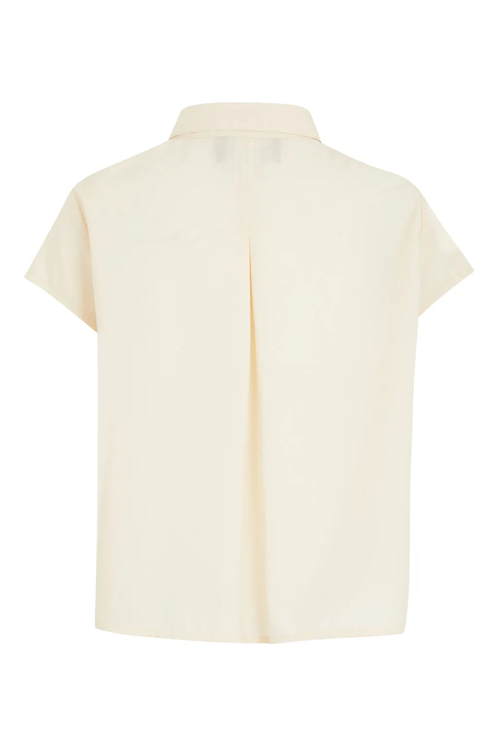 Beige Short Sleeve Poplin Shirt