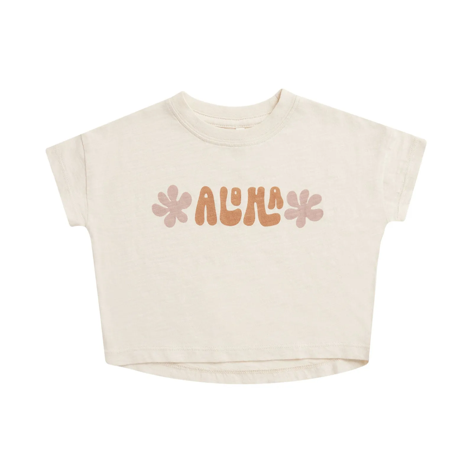 Boxy Tee - Aloha - Natural - FINAL SALE