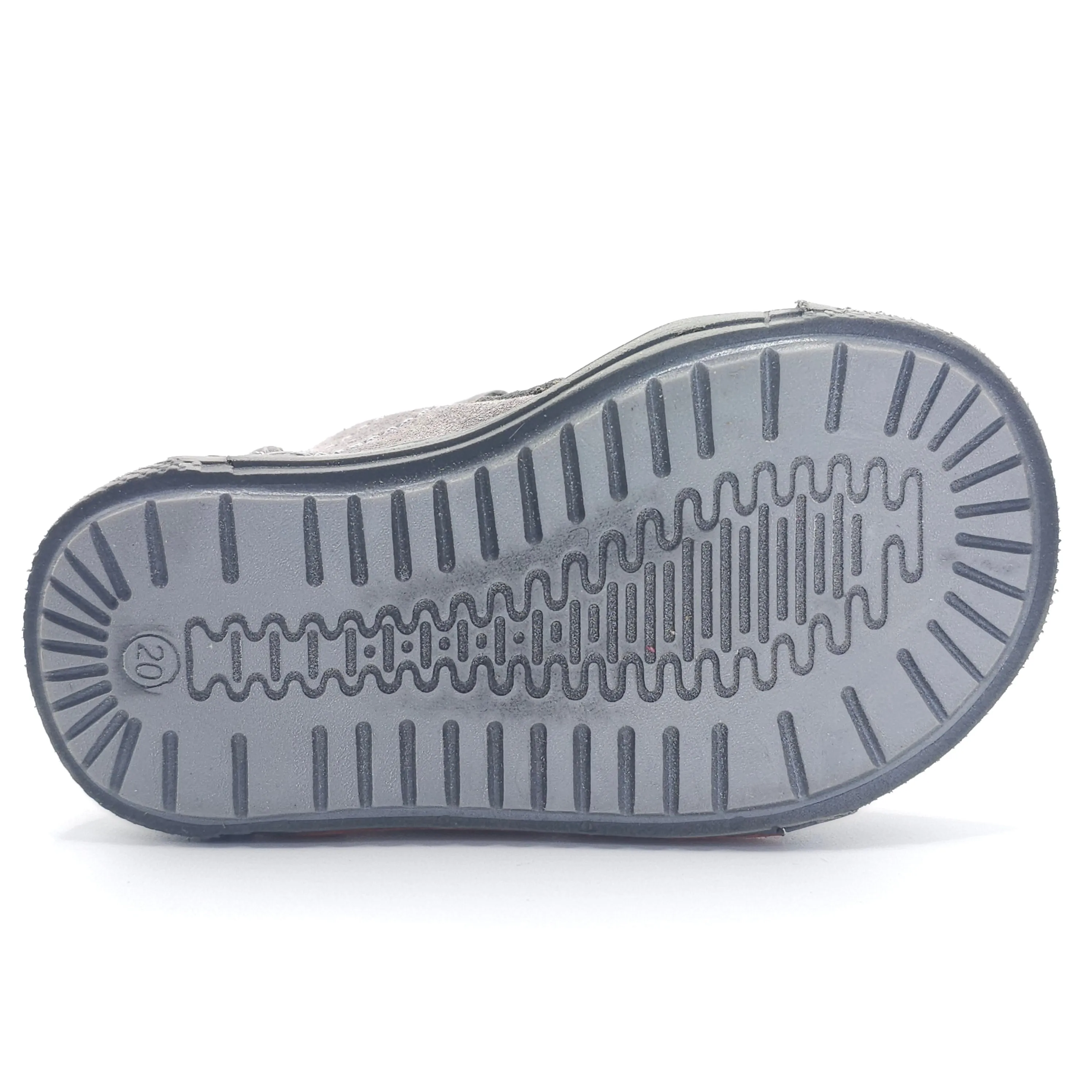 Boys High Double Velcro Shoe In Gray