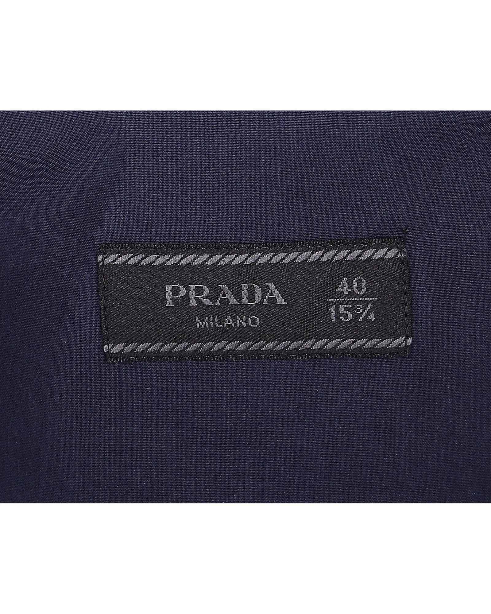 Button Shirt in Navy Blue Cotton by Prada