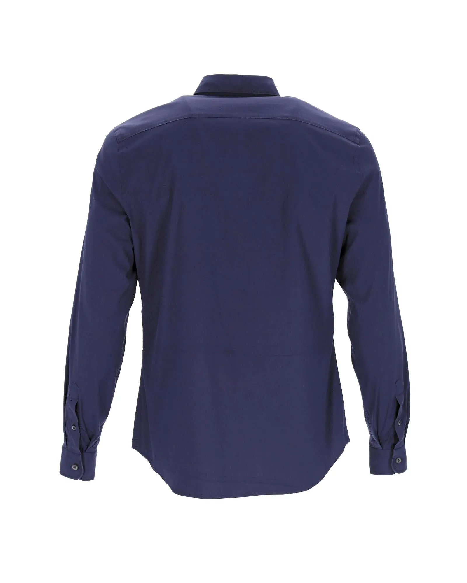 Button Shirt in Navy Blue Cotton by Prada