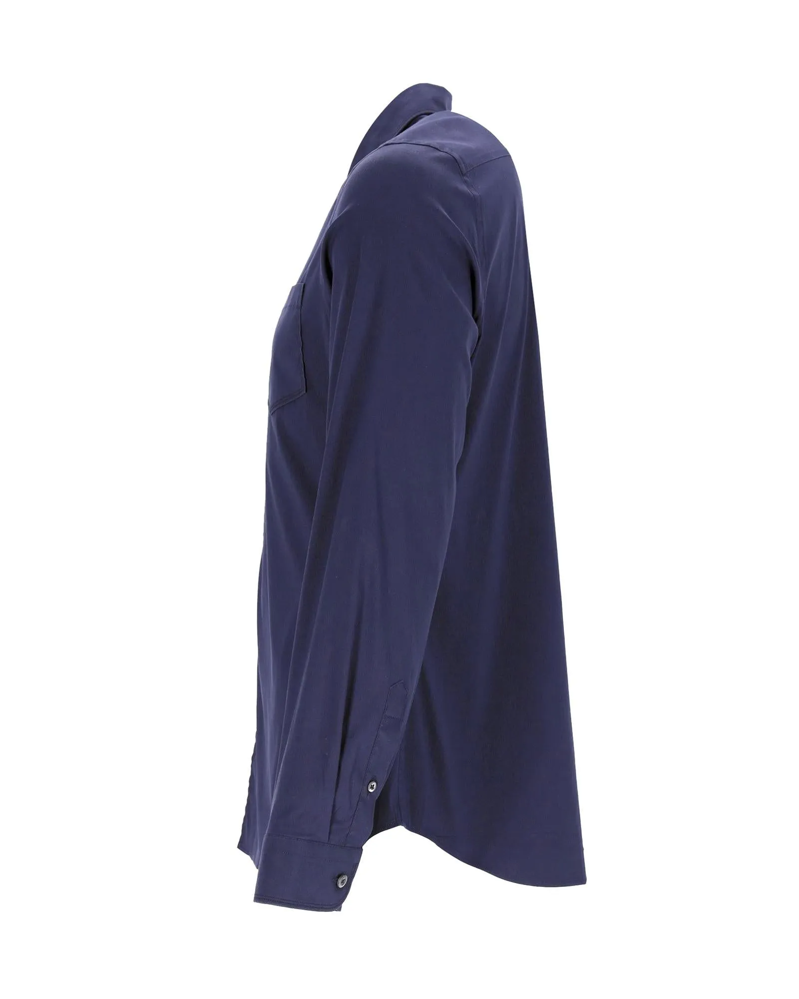 Button Shirt in Navy Blue Cotton by Prada