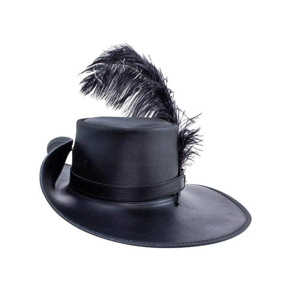 Cavalier Feather | Womens Renaissance Fair Leather Hat