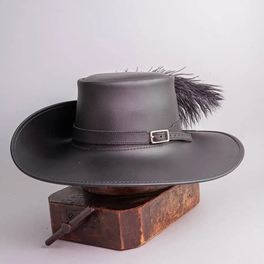 Cavalier Feather | Womens Renaissance Fair Leather Hat