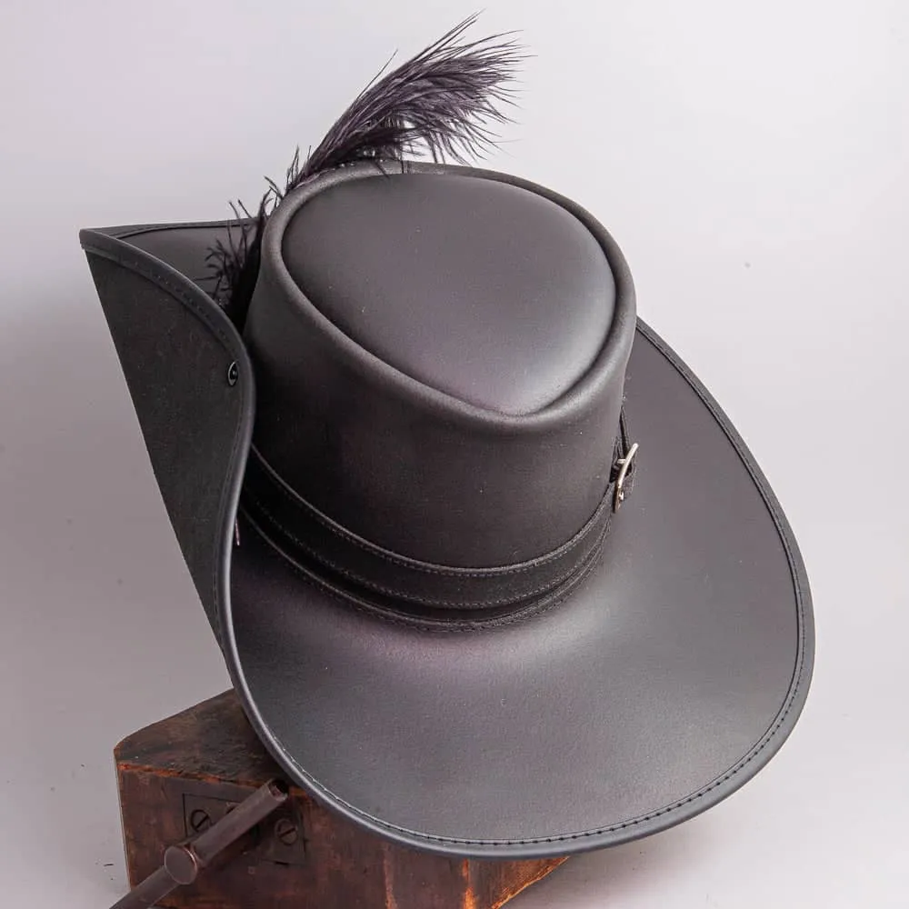 Cavalier Feather | Womens Renaissance Fair Leather Hat