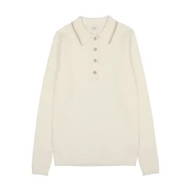 CCB Ivory Rib Polo Sweater