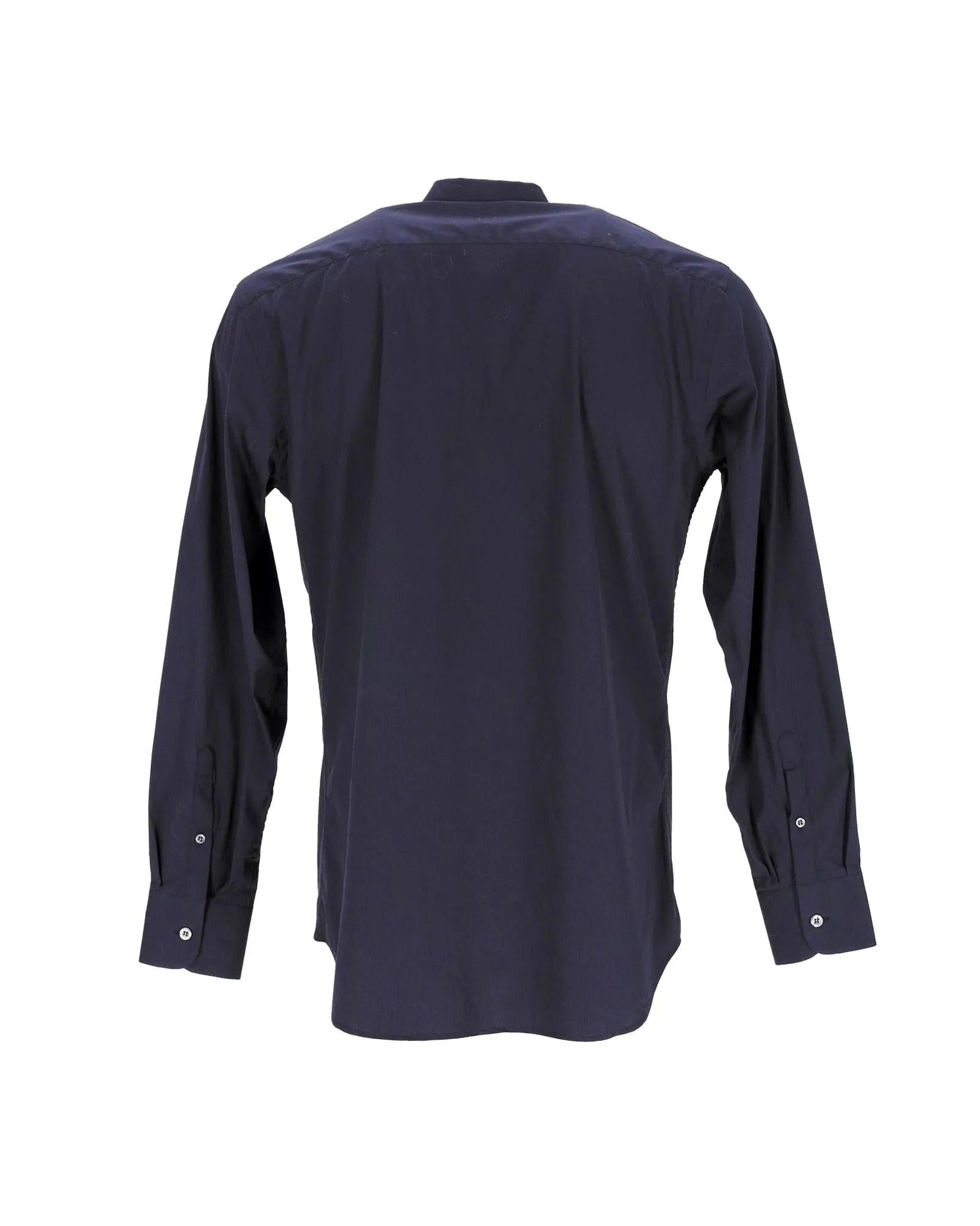 Classic Navy Blue Cotton Button-Up Shirt by Prada