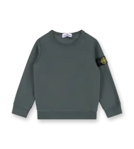 Compass-badge Cotton Sweatshirt Green