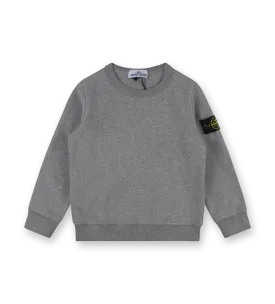 Compass-badge Cotton Sweatshirt Grey