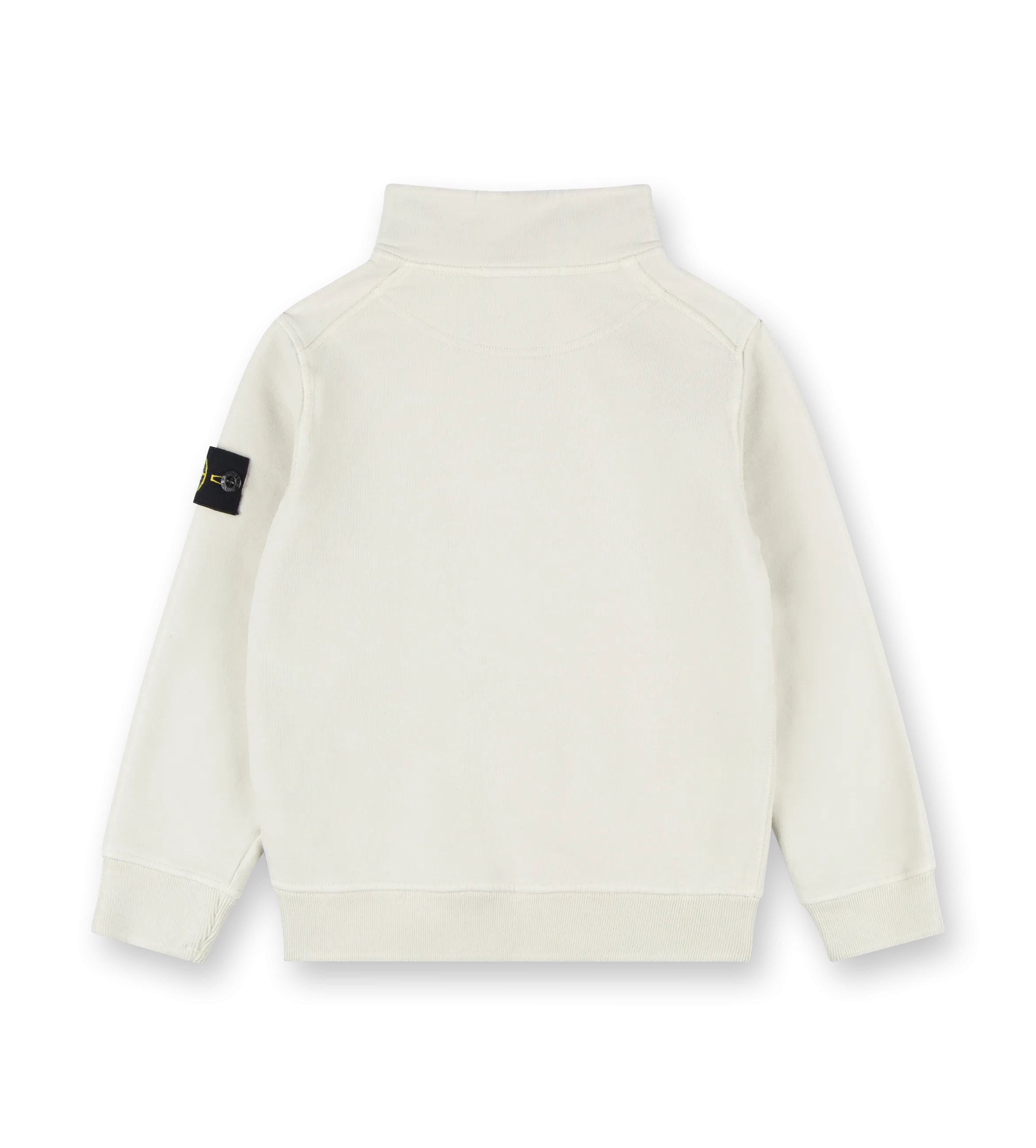 Compass-badge Half Zipped Sweatshirt Beige