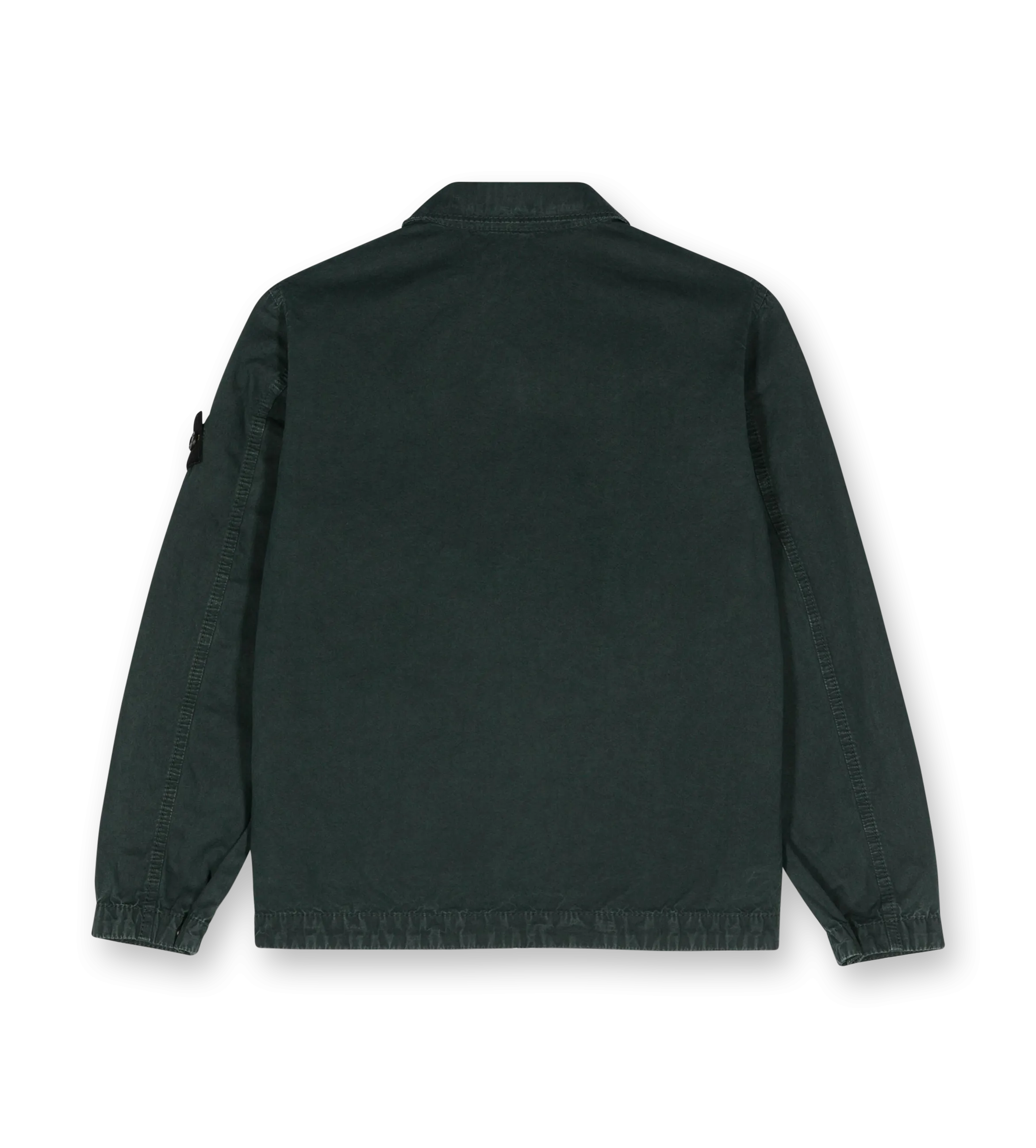 Compass-badge Zipped Shirt Green