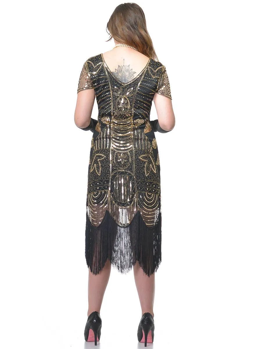 Deluxe Black and Gold Womens 1920s Plus Size Costume