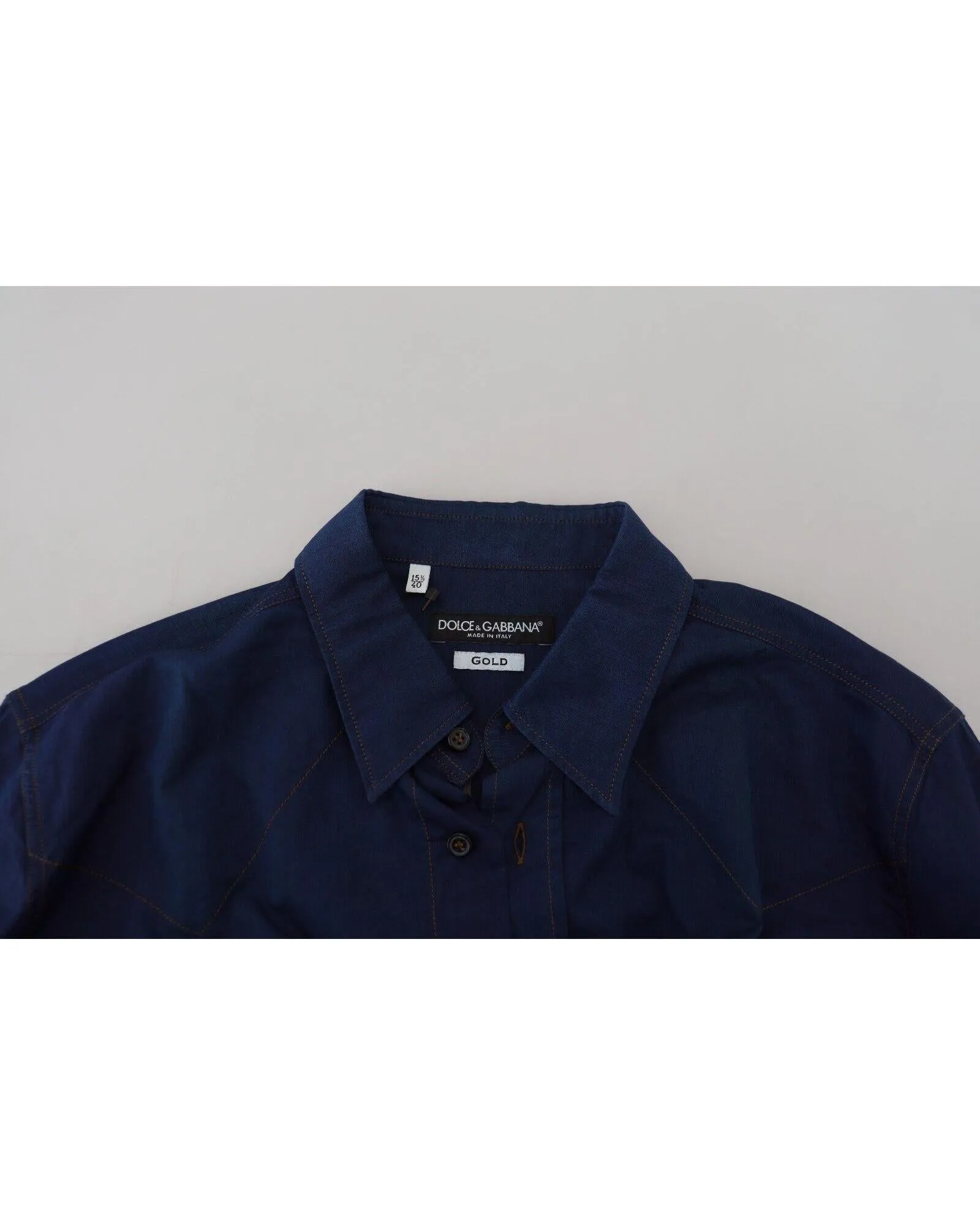 Dolce & Gabbana Men's Blue Cotton Long Sleeve Button Down Shirt