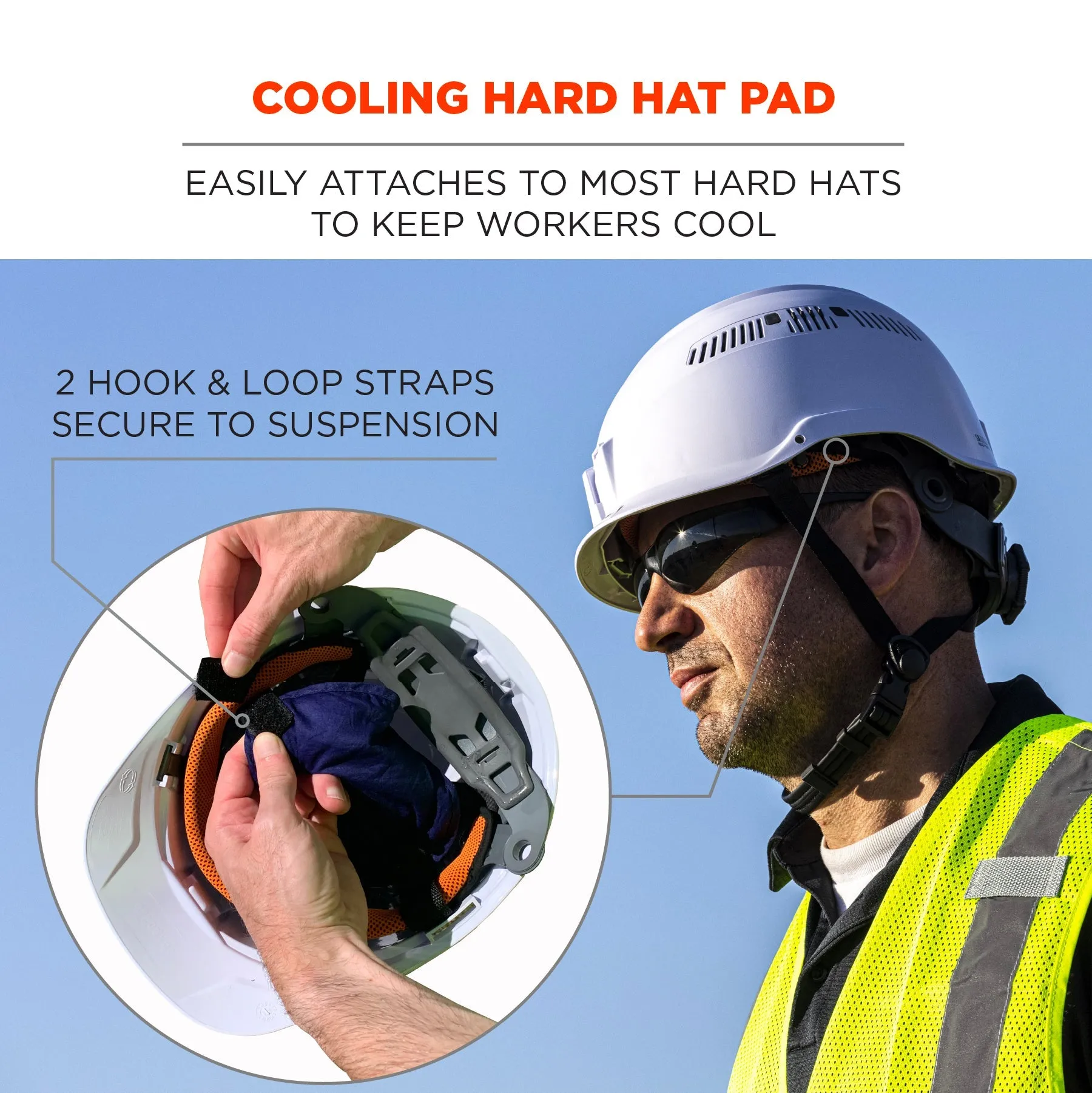 Ergodyne Chill-Its 6715 Evaporative Hard Hat Cooling Liner - Blue