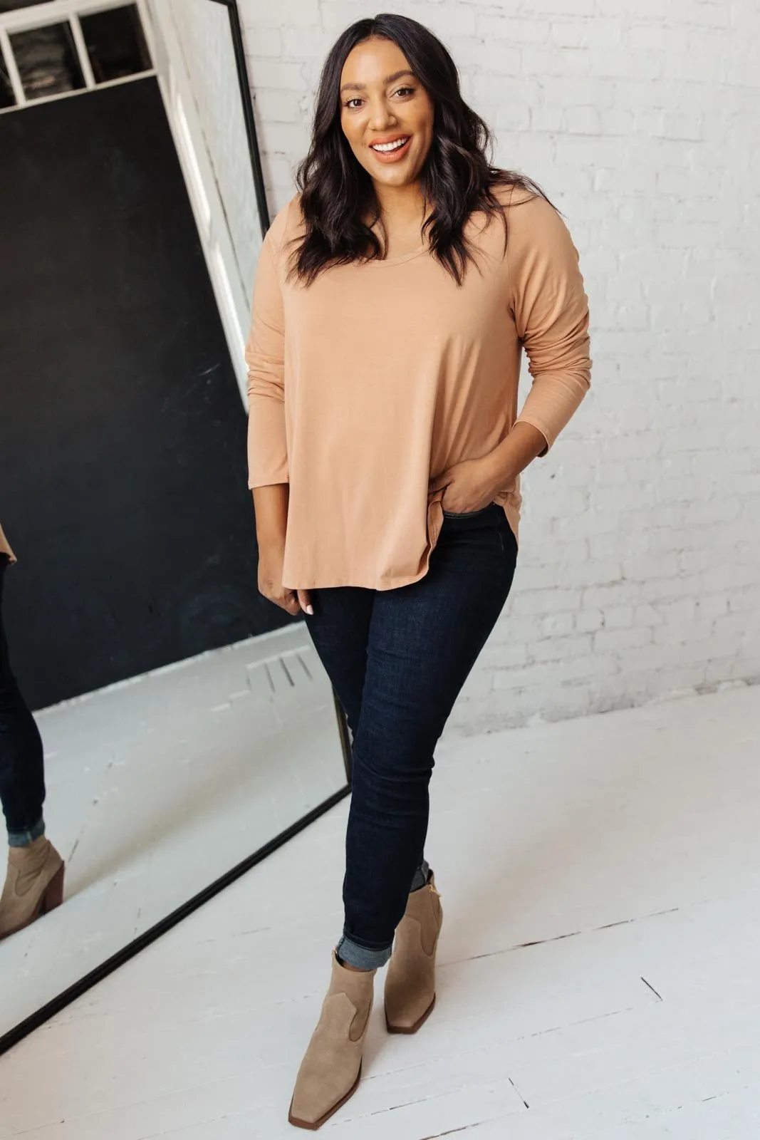 Every Girl's Favorite Basic Top in Apricot