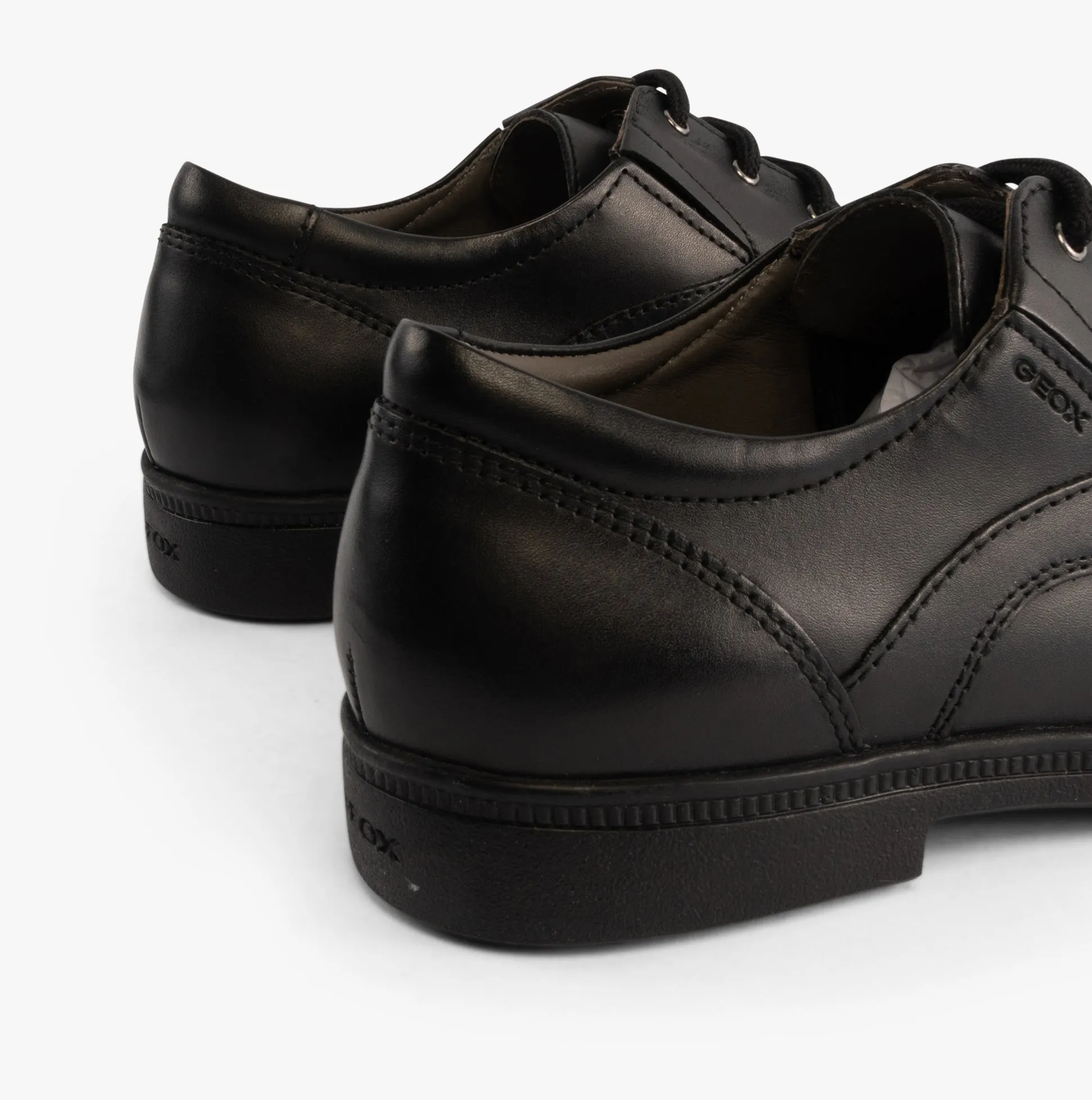 FEDERICO C Boys Leather School Shoes Black