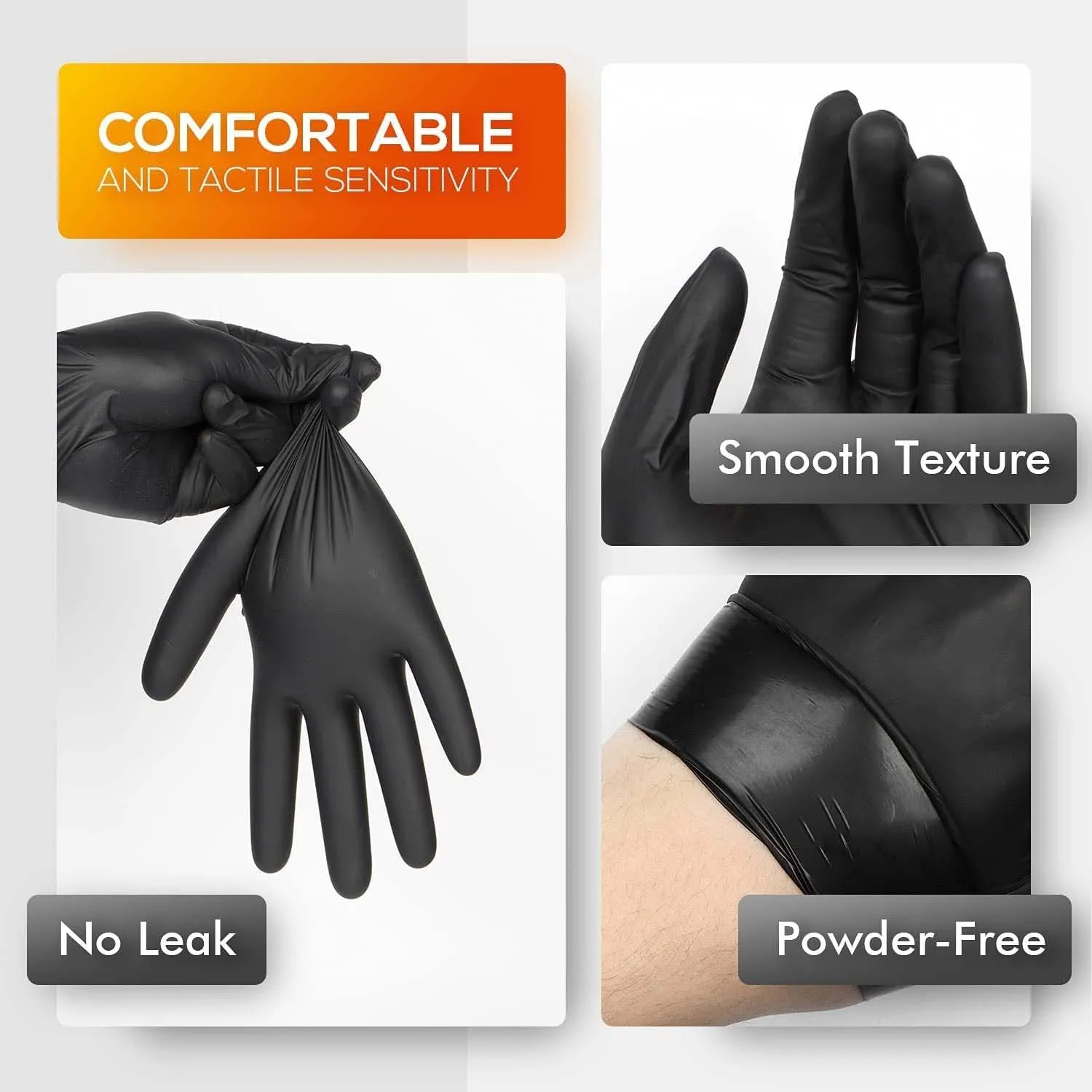 HandCare Black Vinyl Gloves - Powder Free (3 Mil) 100 Cases (Bulk)