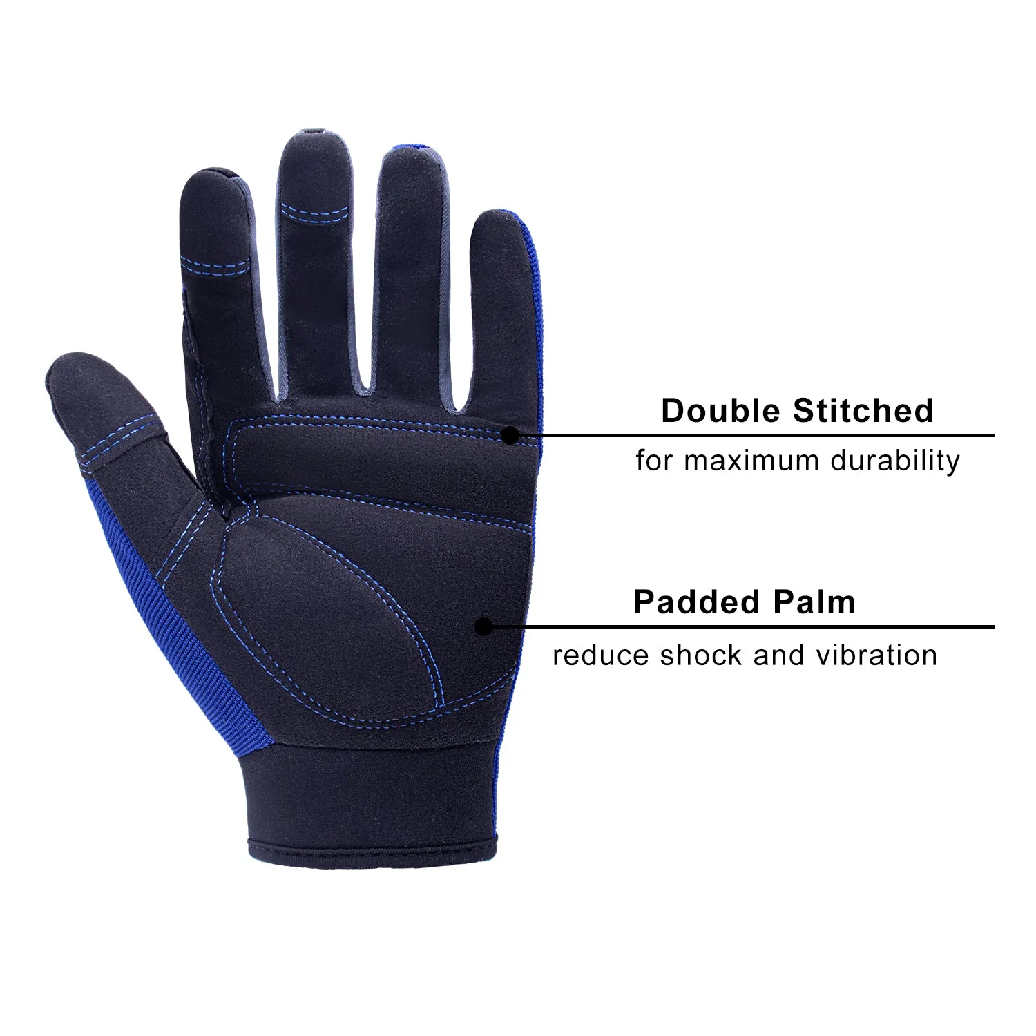 Handlandy Bulk Work Gloves for Men Touch Screen Flexible Breathable Utility Gloves,Padded Knuckles & Palm 5972 (12/24 Pairs)