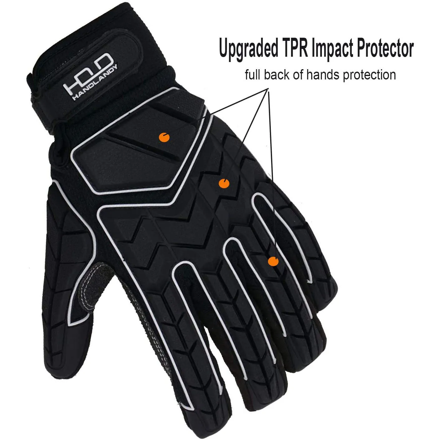 Handlandy Wholesale Men Work Glove Anti Vibration SBR Safety Impact Reducing H635 (36/72/120 Pairs)