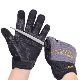 Handlandy Wholesale Mens work Mechanics Gloves Abrasion Resistant Safety 6077 (36/72/120 Pairs))