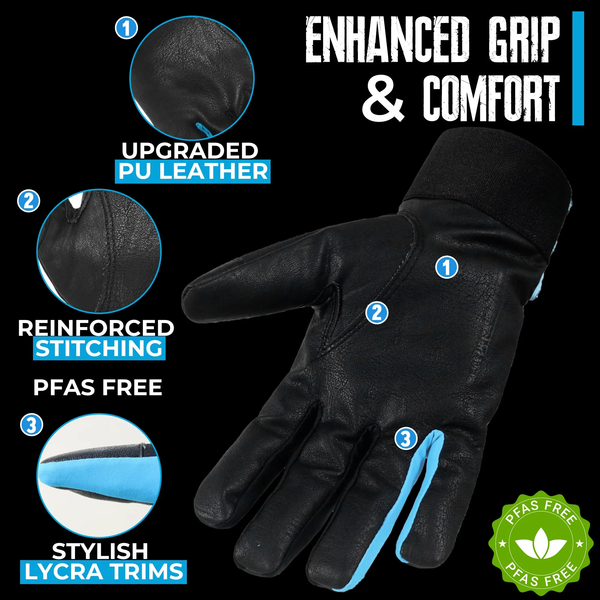 HANDLANDY Winter work Gloves for Men & Women, Waterproof Insulated Gloves, Lightweight gloves for cold weather 6332