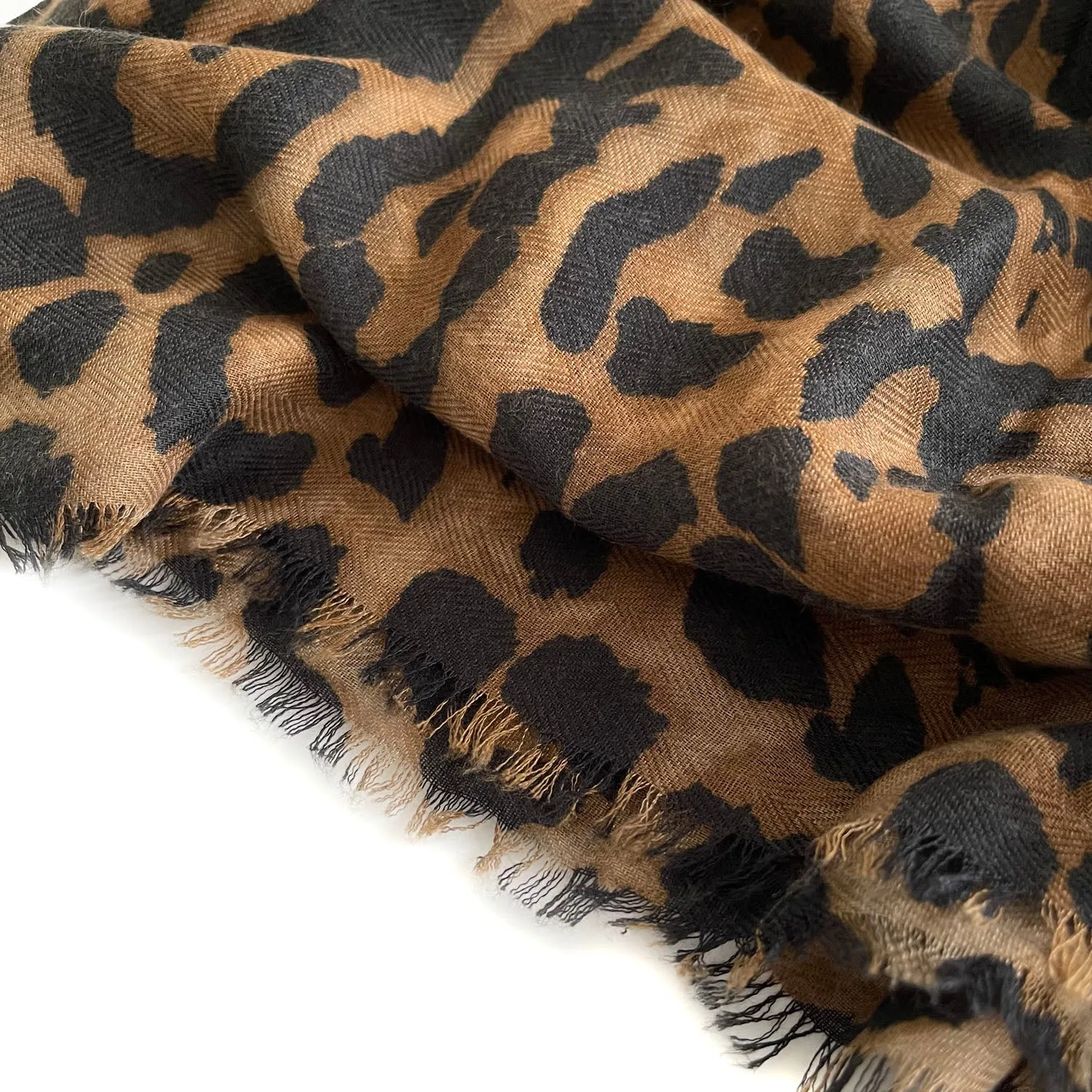 LARGE BROWN LEOPARD PRINT SCARF