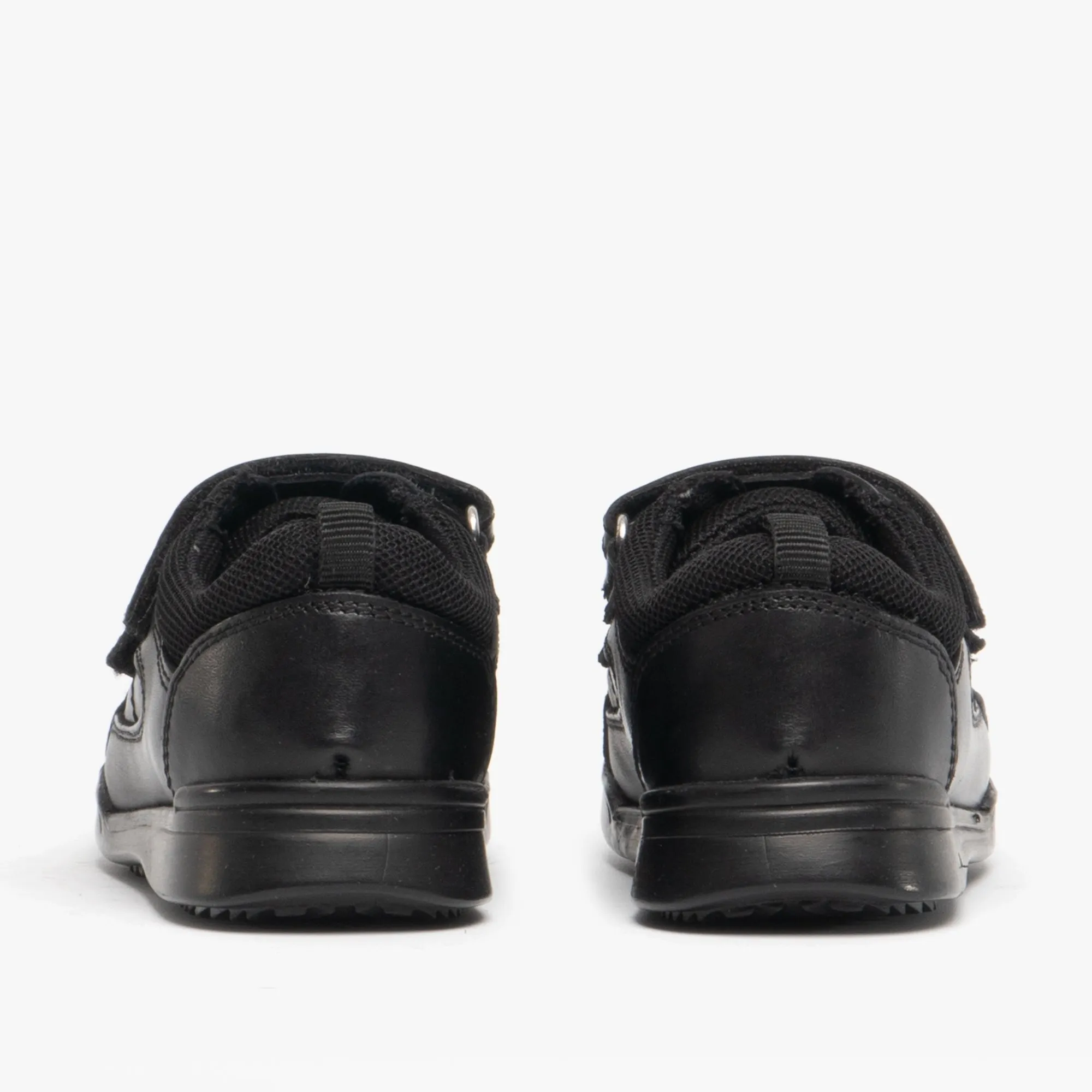 LIAM Boys Leather Twin Strap Shoes Black