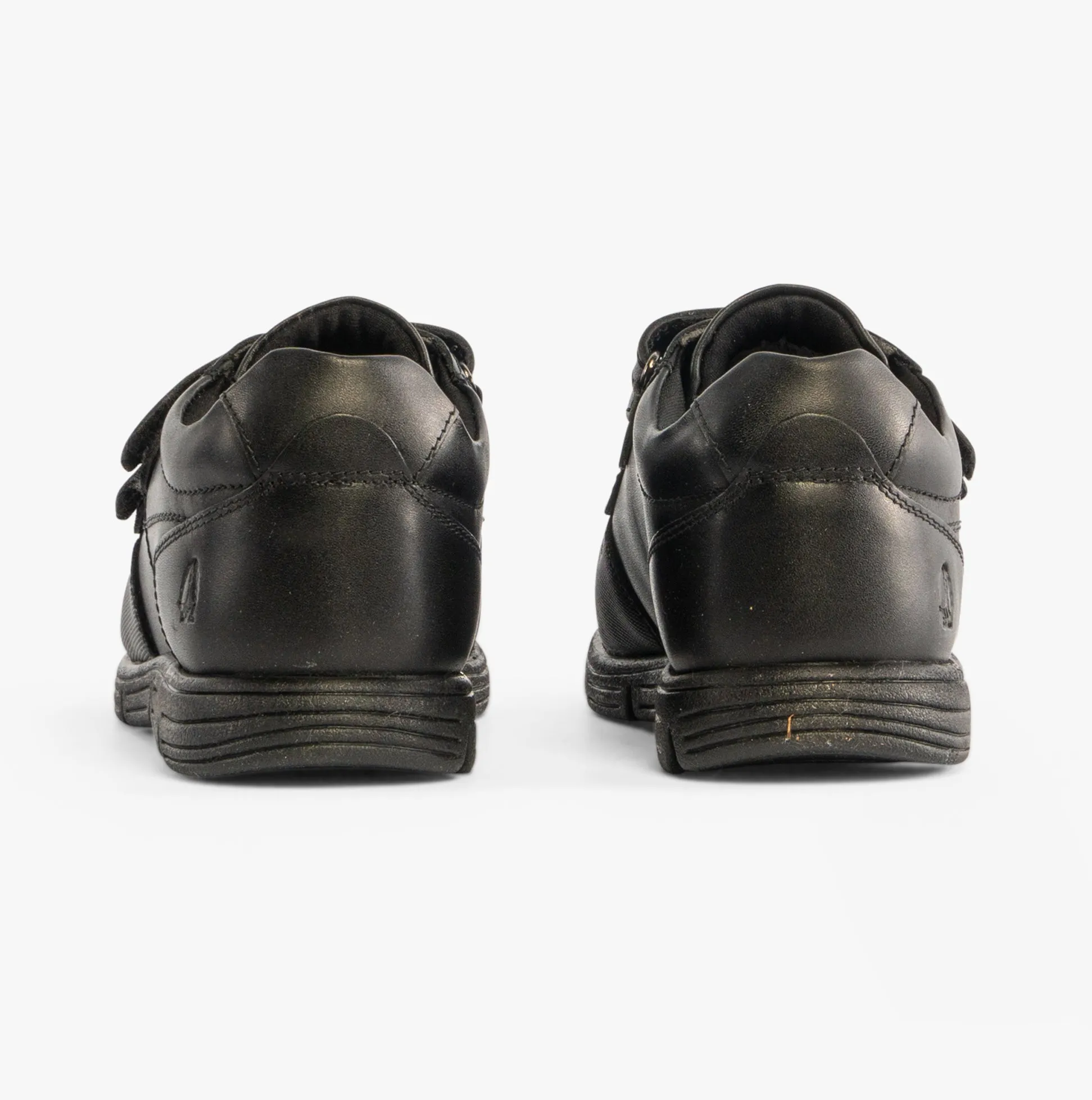 LUCAS Boys Leather Touch Fasten Shoes Black