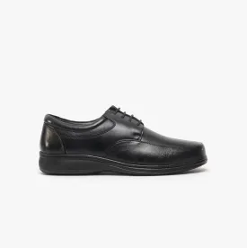 MACKENZIE Teen Boys Leather Wide (E) Fit Shoes Black