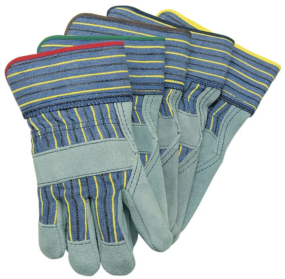 MCR Safety 1400A-L Plasticized Safety Cuff, Split Leather Palm Work Gloves, Gray, 1 Dozen