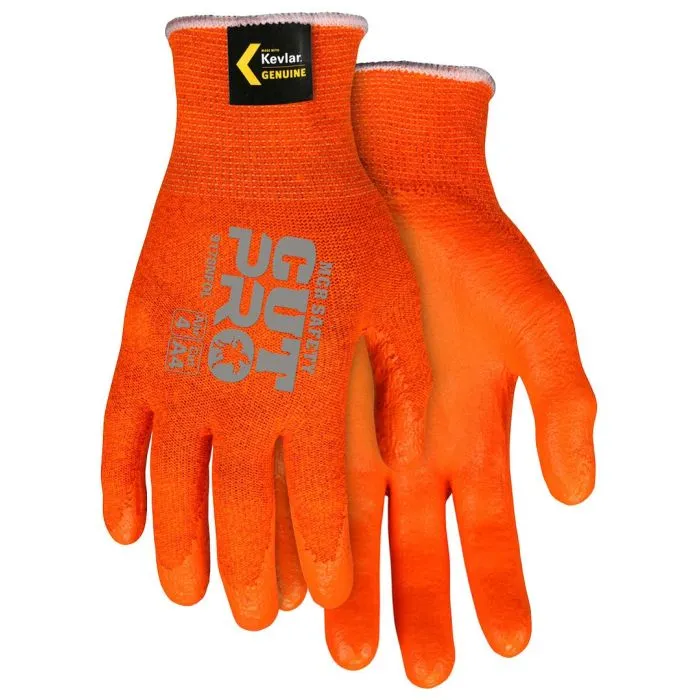 MCR Safety Cut Pro 9178NFO High Visibility Nitrile Foam Coated Cut Resistant Work Gloves, Hi-Vis Orange, 1 Pair