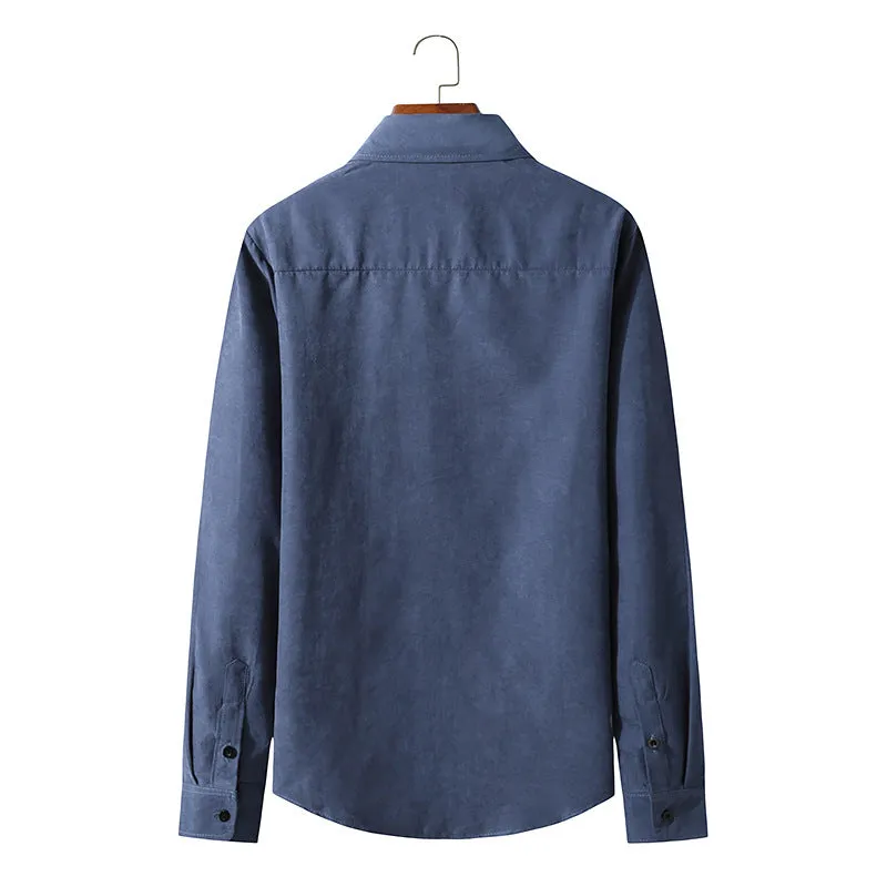 Men Turnover Collar Long Sleeves Shirt