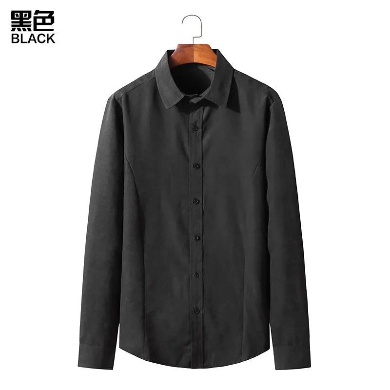 Men Turnover Collar Long Sleeves Shirt