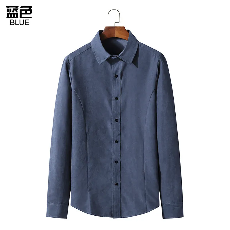 Men Turnover Collar Long Sleeves Shirt