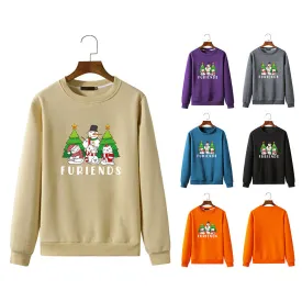 Men's Christmas Cat Print Round Neck Long Sleeve Sweatshirt