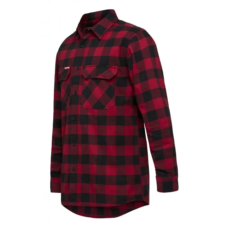 Mens Hard Yakka Foundation New Check Flannel Shirt Red Y07295