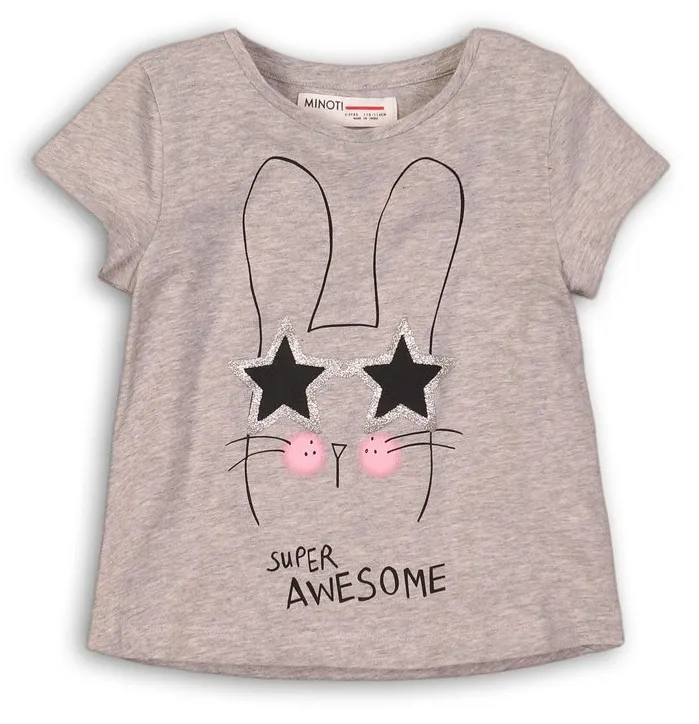 Minoti Girls T-shirt Bunny Grey (2-3yrs)