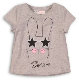 Minoti Girls T-shirt Bunny Grey (2-3yrs)