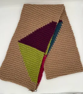 Multi Color Wool Triangles Knit Scarf