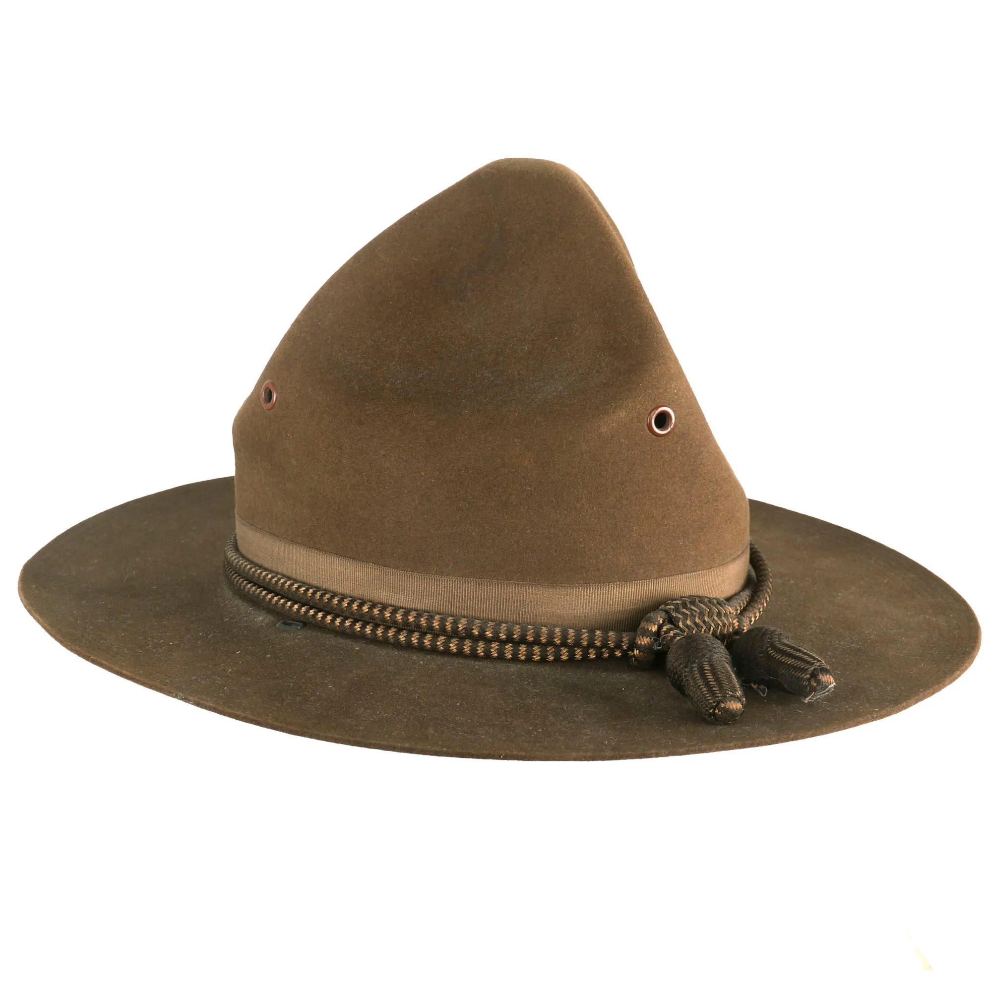 Original U.S. WWI Excellent US Army M1911 Felt Campaign Hat by Stetson With Officers’ Cord - 6 ⅞