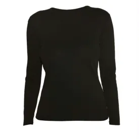 Polypro Womens Ls Crew Md Blk