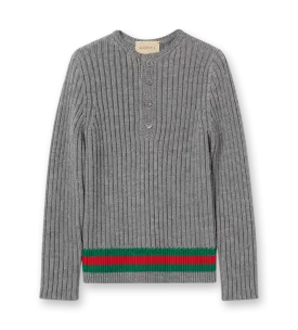 Rib Stitch Wool Top Grey