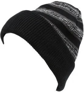 Sakkas Cabbey Mid Weight Striped Multi Colored Ribbed Knit Unisex Beanie Hat