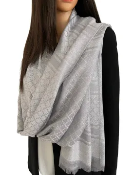 SILVER SPARKLY METALLIC EVENING SHAWL SCARF