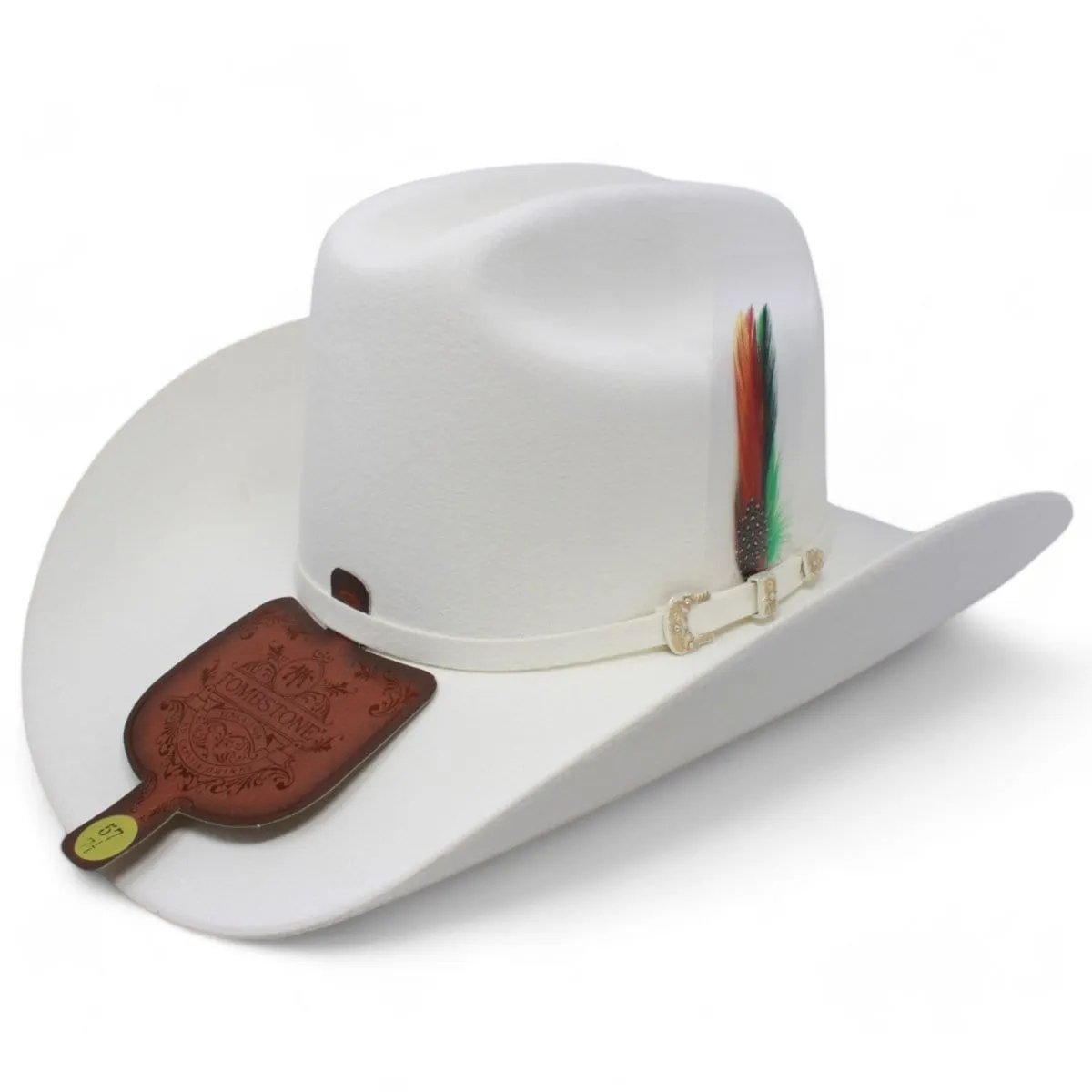 Tombstone 20X Cowboy Felt Hat White TOM-2407-W